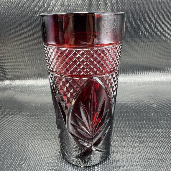 Luminarc Cristal D'Arques Durand Antique Ruby Red Tumbler Glass France Set 2 - Picture 11 of 11